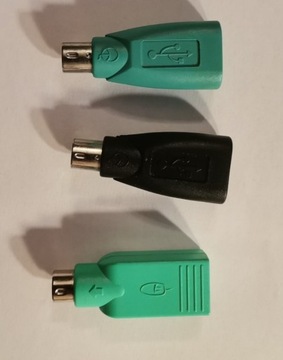 Przejściówki myszy z USB na PS2.