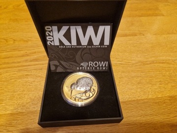 Srebrne monety  Kiwi (złoto i ruten) 2 uncje