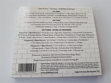 PINK FLOYD - THE WALL 3CD 2012 r. Experience Edit.