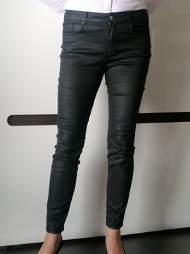 MASSIMO DUTTI WOSKOWANE SPODNIE SKINNY ZGRABY KRÓJ 42