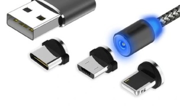 Kabel magnetyczny 3 USB c mikro USB iPhone 