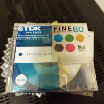 MiniDisc TDK fine blue 80 min pakiet 10 sztuk