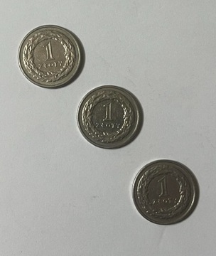 Moneta 1 zł  1992 rok ZESTAW CX3 = 3 szt. 