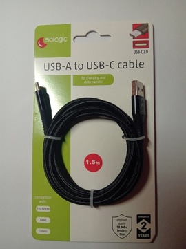  Kabel USB - C długość 1,5m bardzo mocny! 