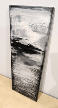 Obraz akrylowy, 30*80 cm pejzaż abstrakcyjny zima