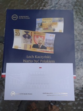 20 zł złotych  Lech Kaczyński 2021 r Banknot + folder NBP