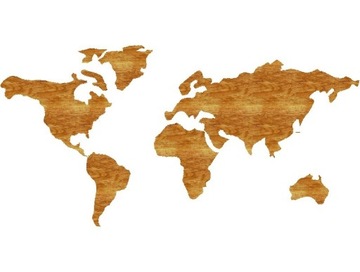 Mapa drewniana w kolorze dąb złoty+ szablon
