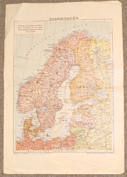 Mapa Skandinavien bez Polski wyd. Wiedeń