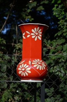 WAZON czerwony ręcznie malowany 35cm