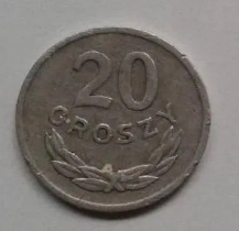 Moneta polska PRL obiegowa 20 gr groszy 1976 rok