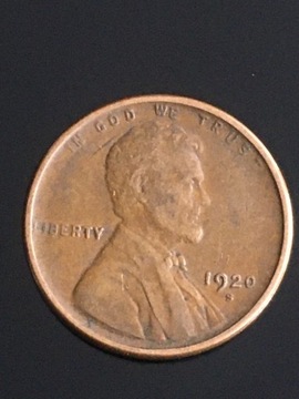 USA 1 cent Lincoln 1920 S