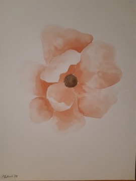 Kwiat namalowany akwarelą 
