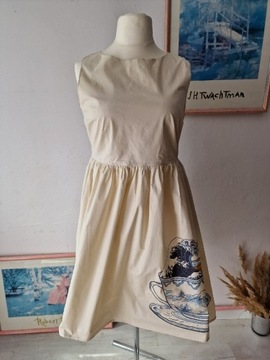 No170 Harkel 46 plus size sukienka na lato beżowa