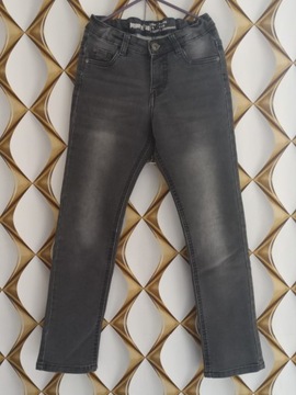 Wygodne spodnie jeans r.140 chłopięce szare