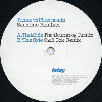 Tomaz vs Filterheadz - Sunshine (Carl Cox Remix)
