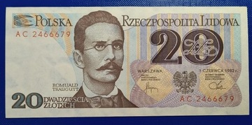 20 zł. R. Traugutt 1982r,seria AC