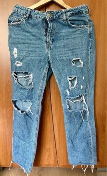 vintagecollection | spodnie jeansowe z dziurami | rozm. M / 38 | Bershka