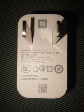 Original Xiaomi MDY-11-EF ładowarka, zasilacz 30w