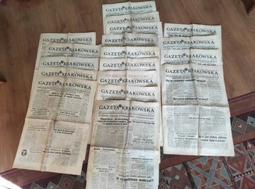 Gazeta Krakowska zestaw 18 sztuk 1981 rok 