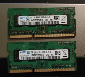 Pamięć RAM SAMSUNG  do laptopa  DDR3! 2x2GB