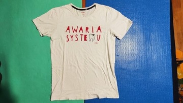 Biały t-shirt koszulka Endo "Awaria Systemu" M/S