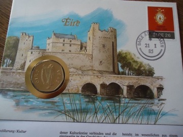 Irlandia 50 pensow z 1983r.i koperta numizmaty