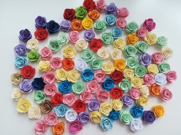 Różyczki,kwiatki do scrapbookingu mix kolor 100szt