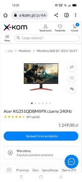 Monitor Acer 240 Hz 