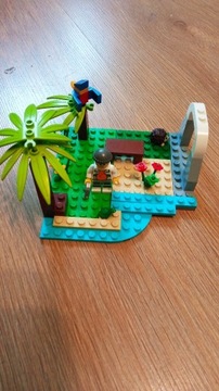 zestaw LEGO park woda jeż żaba drzewa ludzik trawa