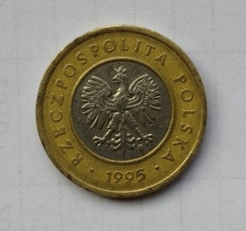 2 zł złoty z 1995 r. mennica polska, defekt 