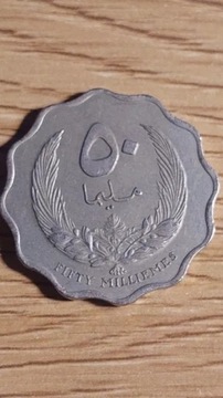 Moneta 50 Milimów Libia - 1965r