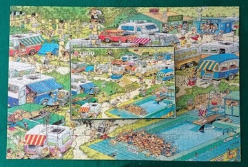 Unikat! Puzzle HAASTEREN 1500 Camping Chaos