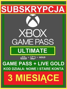 Subskrypcja Game Pass + Live Gold 3 miesiące 90dni