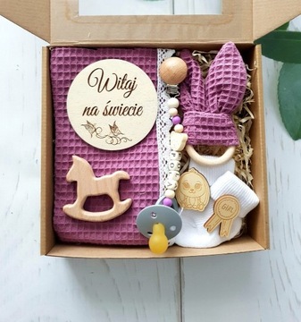 Prezent dla niemowlaka Gift Box Baby Shower wafel