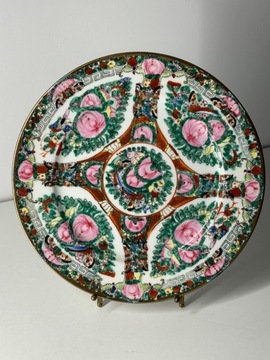 Chińska porcelana talerz Qianlong Nian Zhi lata 50
