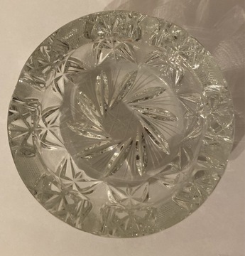 Popielniczka kryształowa, masywna, średnica 12cm