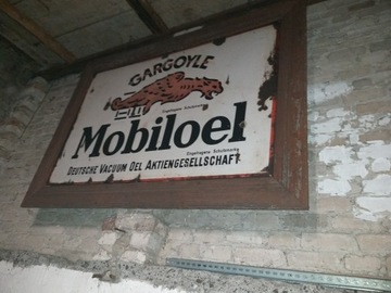 Szyld emaliowany Gargoyle Mobiloel vintage