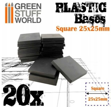 Plastic Bases 25x25 mm podstawki pod figurki 20szt