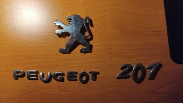 Peugeot 207 Znaczki Emblemat Tył Tylna Klapa