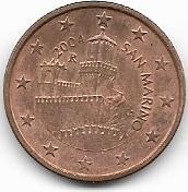 SAN MARINO 5 CENT 2004 ROK.