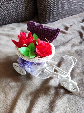 Flowerbox rowerek kwiaty mydlane Dzień Mamy 
