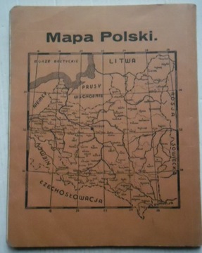 1938r.Zeszyt zapisany-Krakus Kraków. Mapa Polski