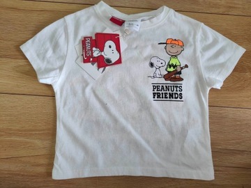 T-shirt Zara biały Peanuts Friends 80 cm 