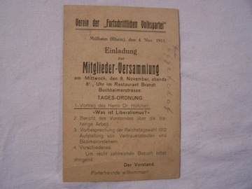 Zaproszenie na walne zgromadzenie z 4 listop. 1911