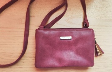 NEW BAGS mała torebka bordowa portfel