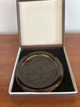 Medal szklany z okazji 20 lecia SKŚ-PZPR