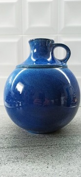 Dzbanek ceramiczny wazon niebieski kula 