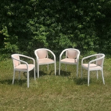 Włoskie białe krzesła fotele Pozzi 6 szt. krzeseł