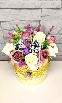 Flower box średni, kwiaty w pudełku