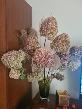 Piękne suszone kwiaty hortensji - 6 sztuk